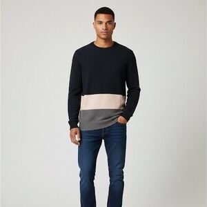 TIME Pure Cashmere Sweater Yarn Made in Italy Striped Mens Knitwear